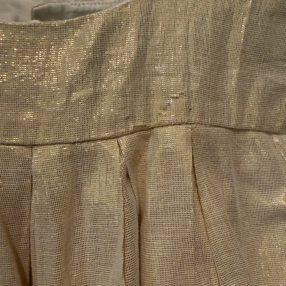 Tea Collection Gold Shimmer Pleated Kids Dress - 3t